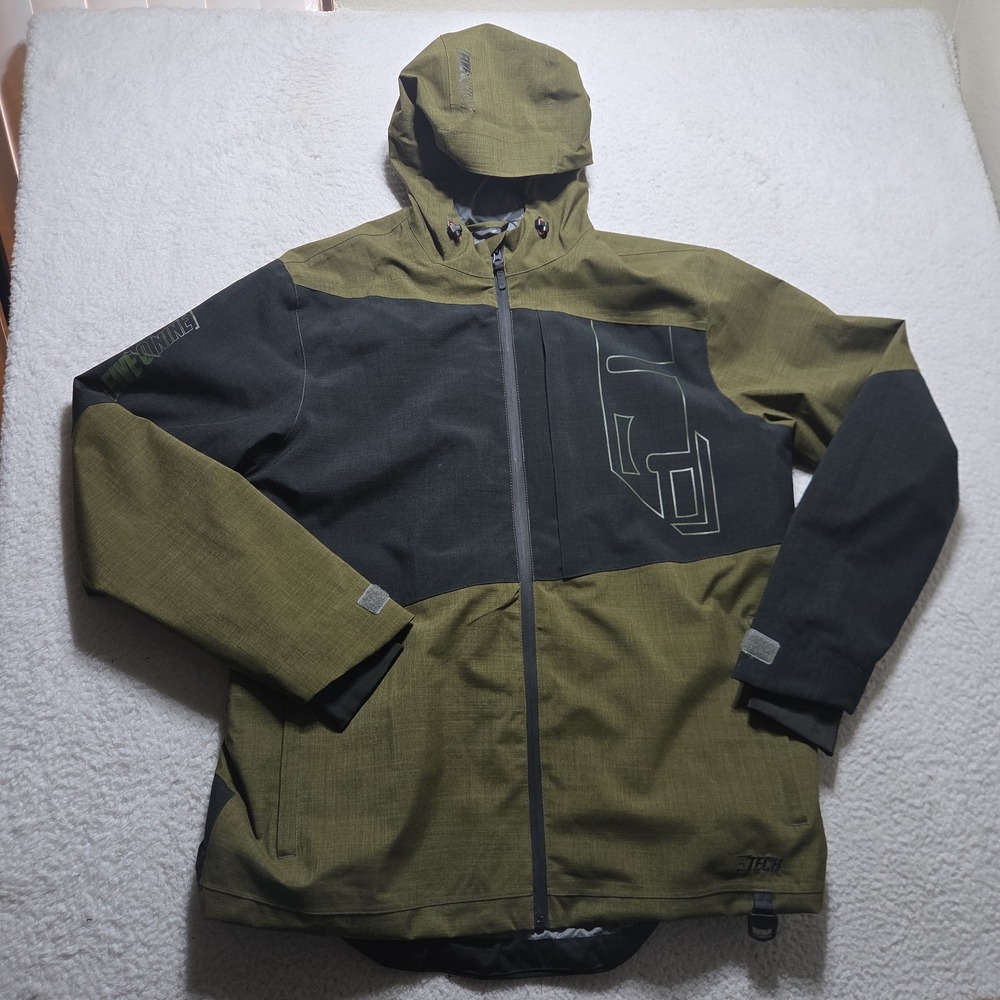 509 Forge Snowmobile Jacket Mens Size XL Black Army Green Full Zip Hood
